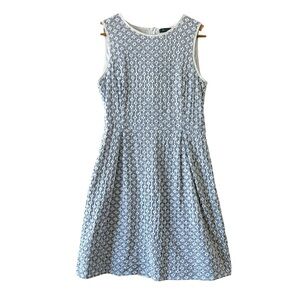 Brooks Brothers Blue and White Patterned Dress